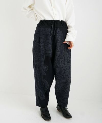 YANTOR.ヤントル.Tibetan Paisley Himo Pants[Y225PT09/BLUE]
