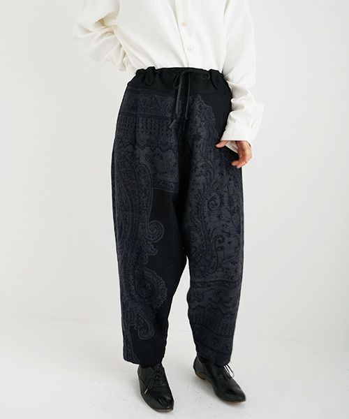 YANTOR.ヤントル.Tibetan Paisley Himo Pants[Y225PT09/BLUE]