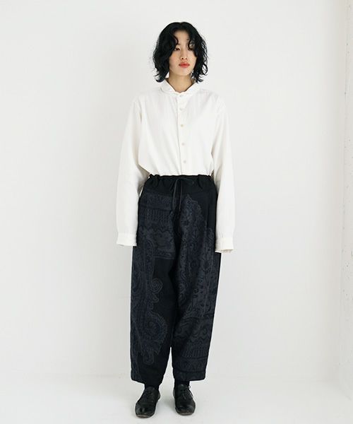 YANTOR.ヤントル.Tibetan Paisley Himo Pants[Y225PT09/BLUE]