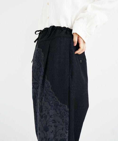 YANTOR.ヤントル.Tibetan Paisley Himo Pants[Y225PT09/BLUE]