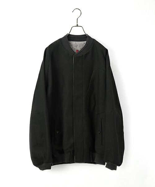 YANTOR.ヤントル.Stone Nep 2tuck Wide Pants[Y225PT04/CHARCOAL]