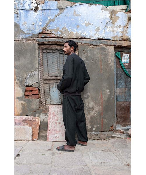 YANTOR.ヤントル.Stone Nep 2tuck Wide Pants[Y225PT04/CHARCOAL]