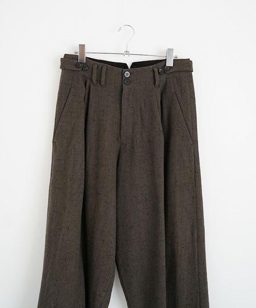 YANTOR ヤントル Stone Nep 2tuck Wide Pants[Y225PT04/CHARCOAL]