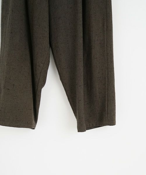 YANTOR.ヤントル.Stone Nep 2tuck Wide Pants[Y225PT04/CHARCOAL]