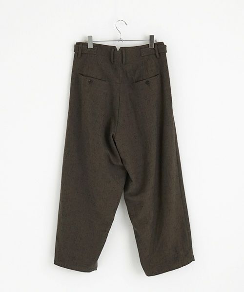 YANTOR.ヤントル.Stone Nep 2tuck Wide Pants[Y225PT04/CHARCOAL]