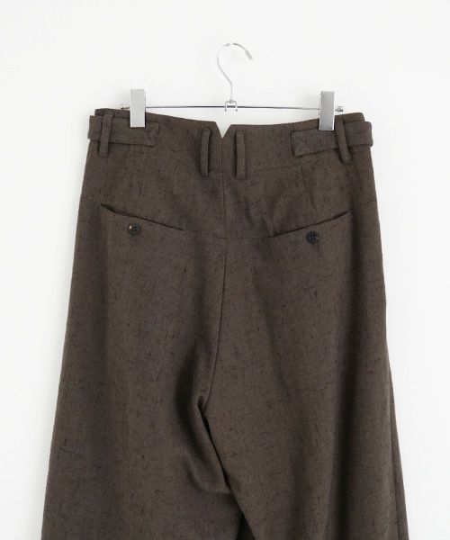 YANTOR.ヤントル.Stone Nep 2tuck Wide Pants[Y225PT04/CHARCOAL]