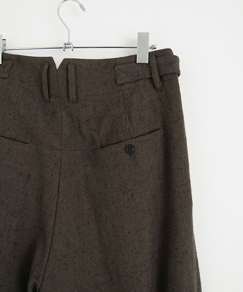 YANTOR.ヤントル.Stone Nep 2tuck Wide Pants[Y225PT04/CHARCOAL]