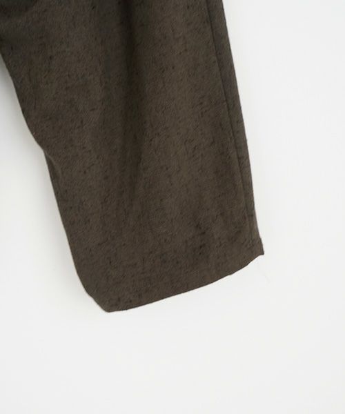 YANTOR.ヤントル.Stone Nep 2tuck Wide Pants[Y225PT04/CHARCOAL]