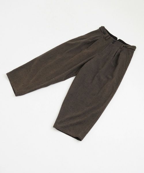 YANTOR.ヤントル.Stone Nep 2tuck Wide Pants[Y225PT04/CHARCOAL]