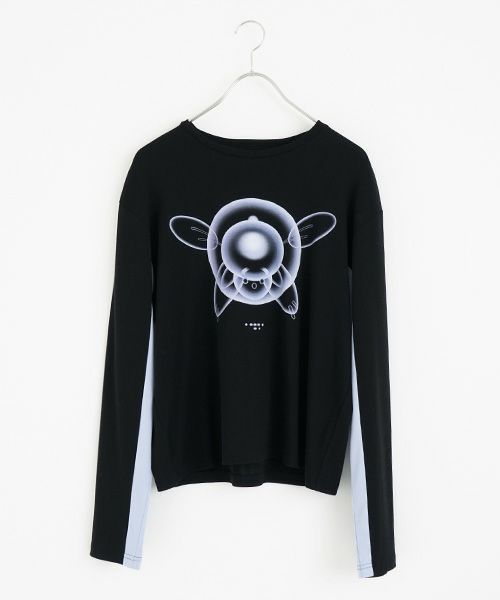 chloma.クロマ.“QUANTUM FOAM” ロングT[22ALT4/BLACK×LIGHT BLUE]