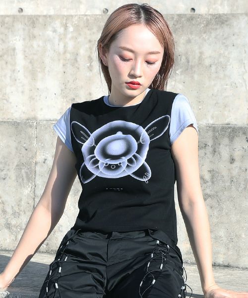 chloma.クロマ.“QUANTUM FOAM” ミニT[22AHT1/BLACK×LIGHT BLUE]