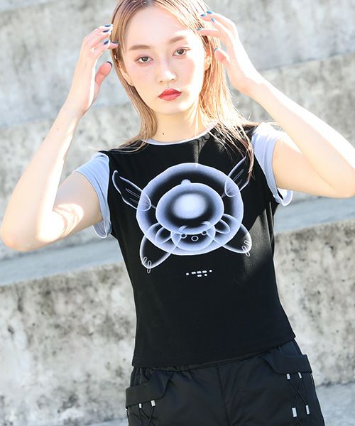 chloma.クロマ.“QUANTUM FOAM” ミニT[22AHT1/BLACK×LIGHT BLUE]