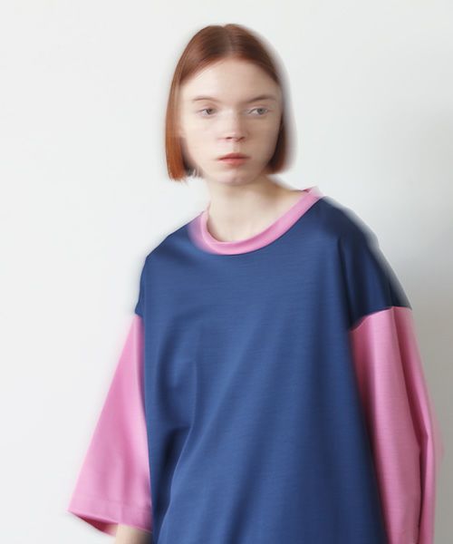 VUy.ヴウワイ.combination balloon knit vuy-s23-k01[BLUE PINK]_