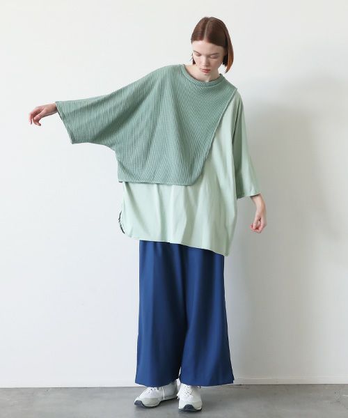 VUy.ヴウワイ.waffle combination knit vuy-s23-k03[GREEN]:s_