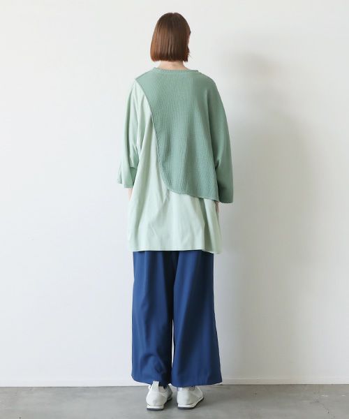 VUy.ヴウワイ.waffle combination knit vuy-s23-k03[GREEN]:s_