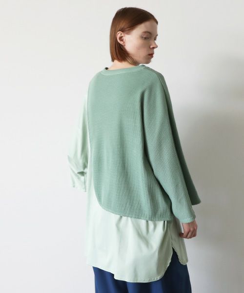 VUy.ヴウワイ.waffle combination knit vuy-s23-k03[GREEN]:s_