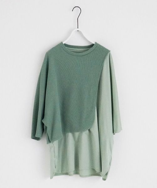 VUy.ヴウワイ.waffle combination knit vuy-s23-k03[GREEN]:s_