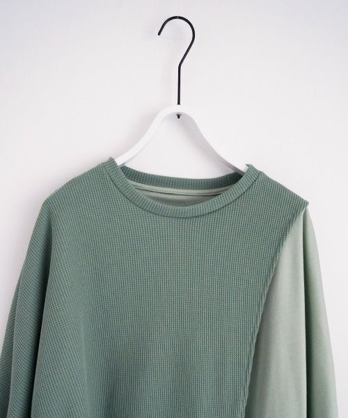 VUy.ヴウワイ.waffle combination knit vuy-s23-k03[GREEN]:s_