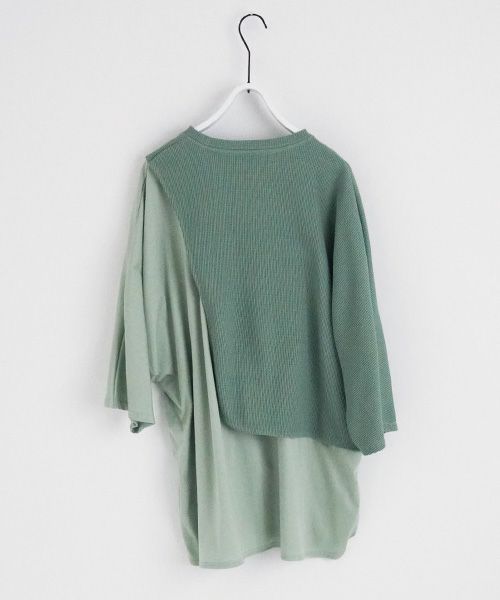 VUy.ヴウワイ.waffle combination knit vuy-s23-k03[GREEN]:s_