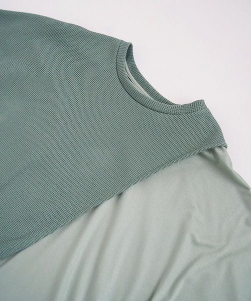 VUy.ヴウワイ.waffle combination knit vuy-s23-k03[GREEN]:s_