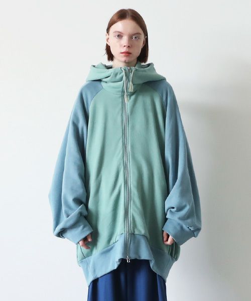 VUy.ヴウワイ.big hoody vuy-s23-k04[GREEN BLUE]:s