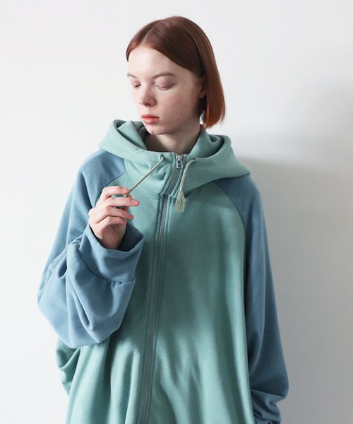 VUy.ヴウワイ.big hoody vuy-s23-k04[GREEN BLUE]:s