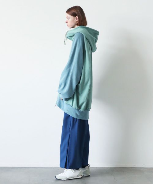 VUy.ヴウワイ.big hoody vuy-s23-k04[GREEN BLUE]:s