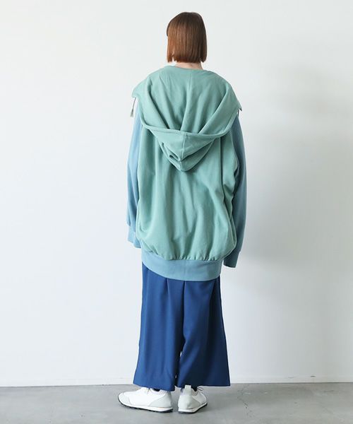 VUy.ヴウワイ.big hoody vuy-s23-k04[GREEN BLUE]:s