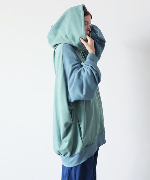 VUy.ヴウワイ.big hoody vuy-s23-k04[GREEN BLUE]:s