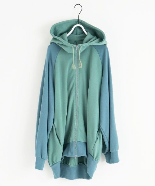 VUy.ヴウワイ.big hoody vuy-s23-k04[GREEN BLUE]:s