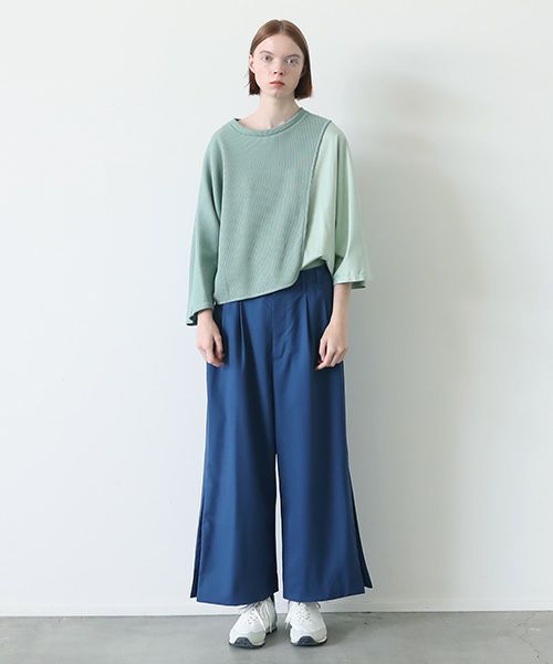 VUy.ヴウワイ.box slit pants vuy-a23-p02[BLUE]