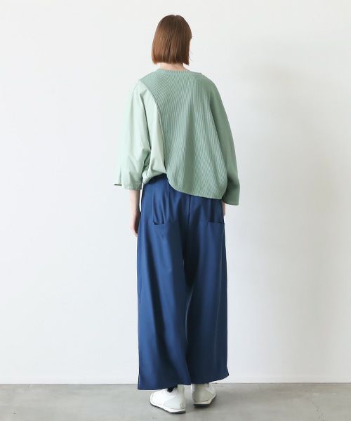 VUy.ヴウワイ.box slit pants vuy-a23-p02[BLUE]