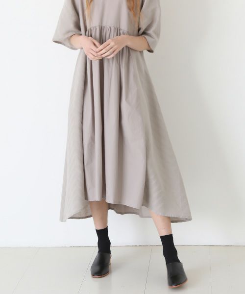Mochi.モチ.Jacquard dress [greige]