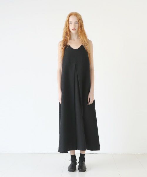 Mochi.モチ.tent line Jacquard dress [black]