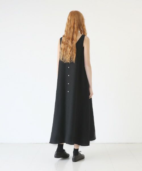 Mochi.モチ.tent line Jacquard dress [black]