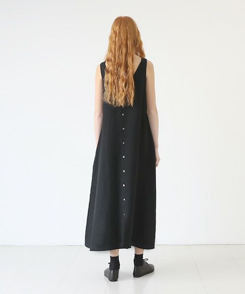 Mochi.モチ.tent line Jacquard dress [black]