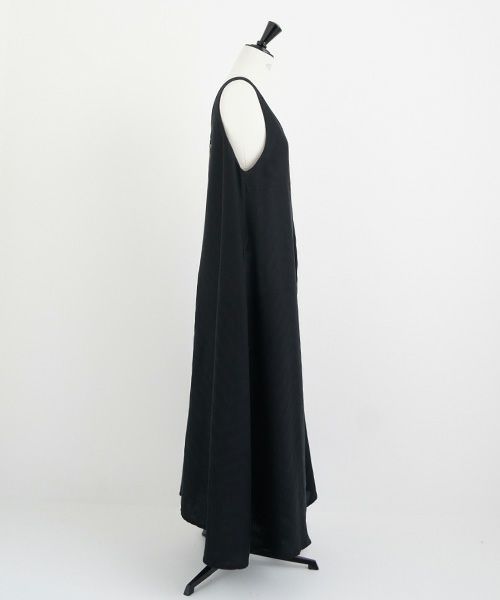 Mochi.モチ.tent line Jacquard dress [black]