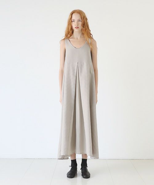 Mochi モチ tent line Jacquard dress [greige] 