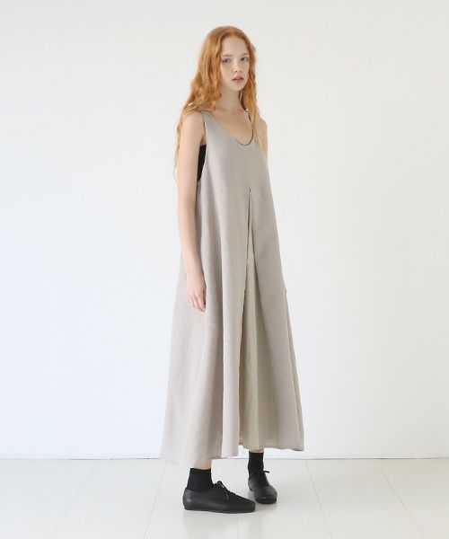 Mochi.モチ.tent line Jacquard dress [greige]