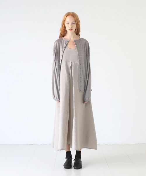 Mochi.モチ.tent line Jacquard dress [greige]