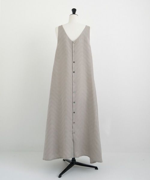 Mochi.モチ.tent line Jacquard dress [greige]