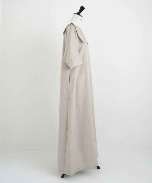 Mochi.モチ.sailor linen dress [natural]