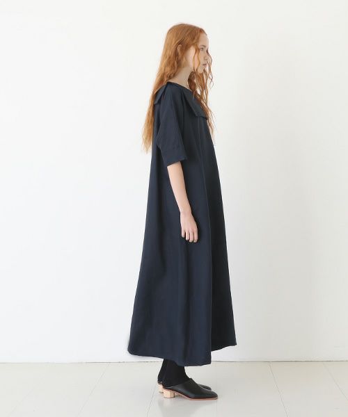 Mochi.モチ.sailor linen dress [navy/・1]
