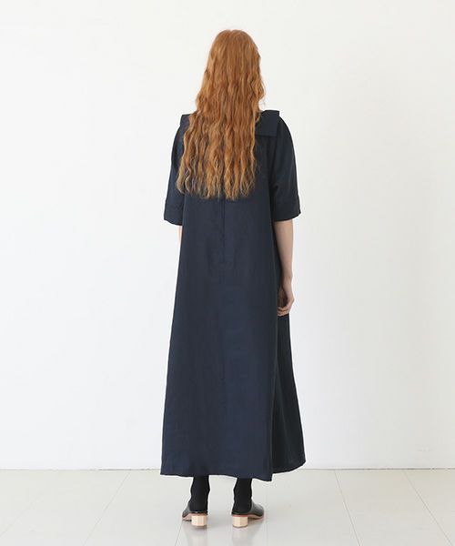 Mochi.モチ.sailor linen dress [navy/・1]