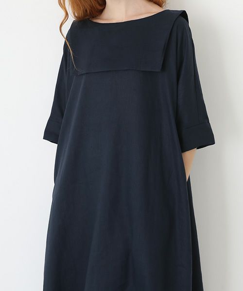 Mochi.モチ.sailor linen dress [navy/・1]