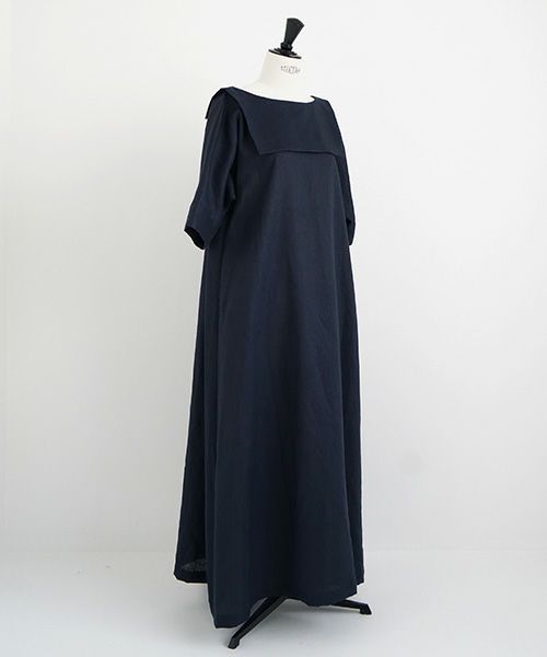 Mochi.モチ.sailor linen dress [navy/・1]