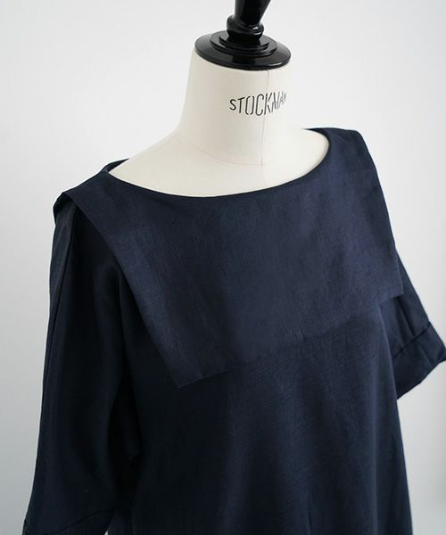Mochi.モチ.sailor linen dress [navy/・1]