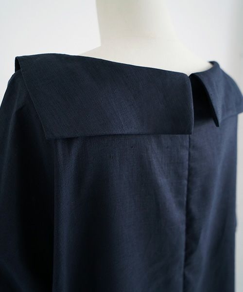 Mochi.モチ.sailor linen dress [navy/・1]
