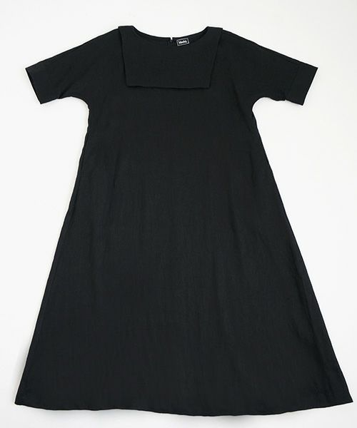 Mochi.モチ.sailor linen dress [black/sa]