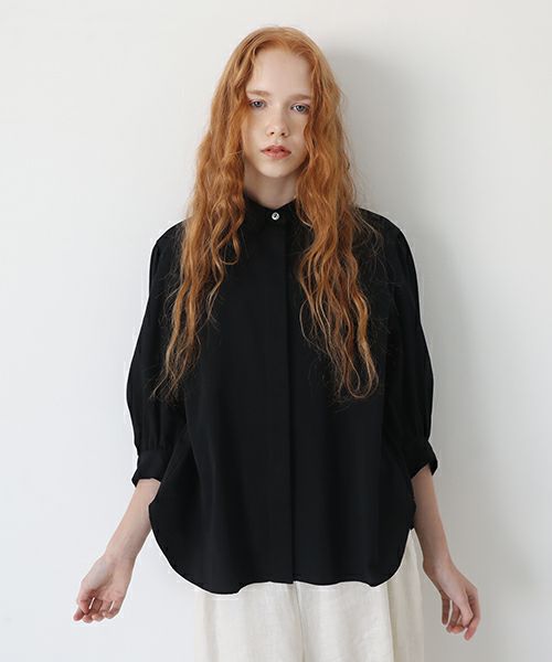 Mochi.モチ.organic cotton blouse [black/sa]